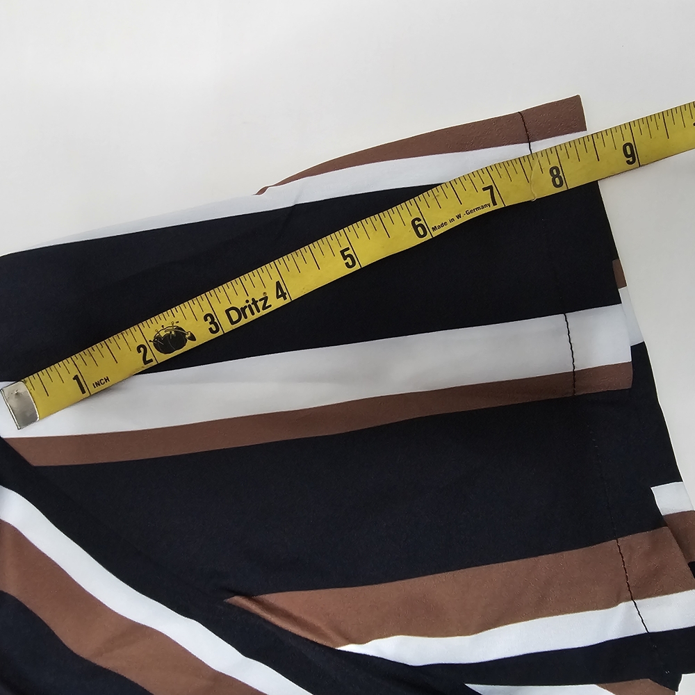 Men's Striped Casual Button Down Shirt - Navy, Brown, and White - Picture 6 of 7